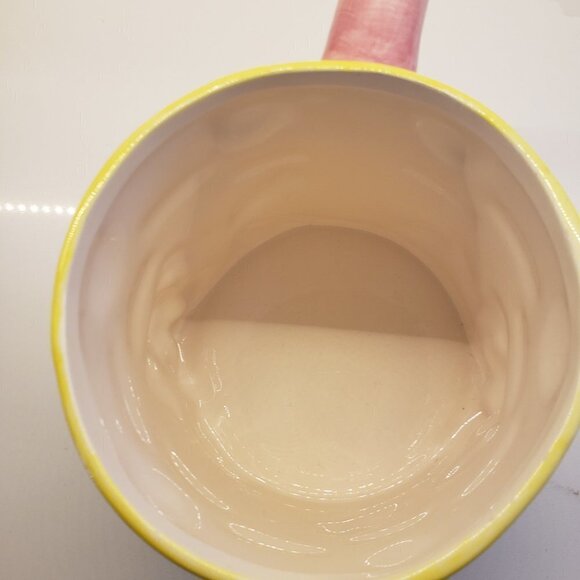 vintage Set of 2 Easter Mug/Vase Easter Bunny Embossed Happy Chick Pink - Picture 6 of 13